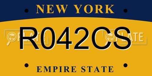 R042CS New York License Plate