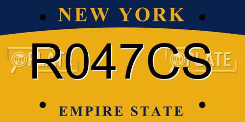 R047CS New York License Plate