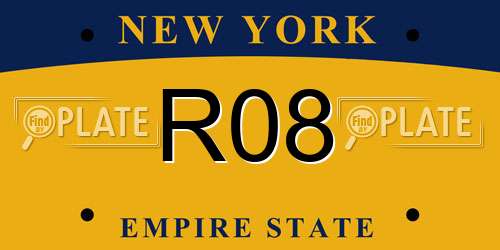 R08 New York License Plate