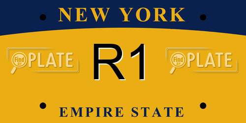 R1 New York License Plate