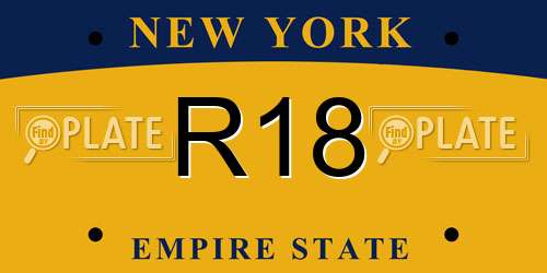 R18 New York License Plate