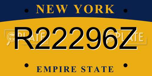 R22296Z New York License Plate