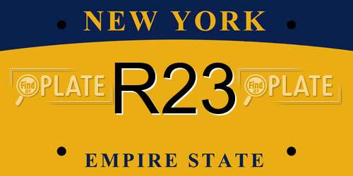 R23 New York License Plate