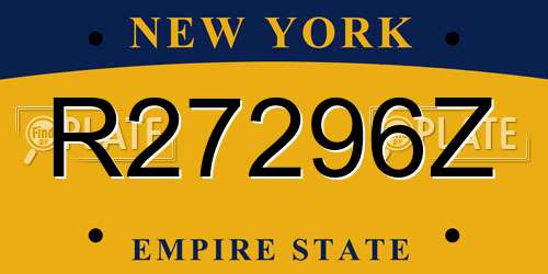 R27296Z New York License Plate