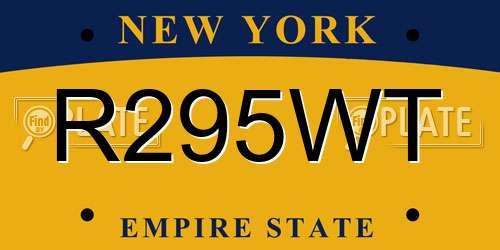 R295WT New York License Plate
