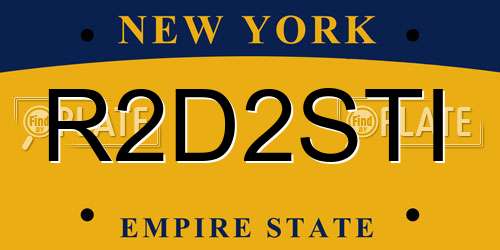 R2D2STI New York License Plate