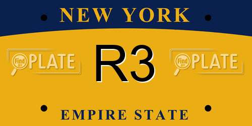 R3 New York License Plate