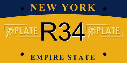 R34 New York License Plate