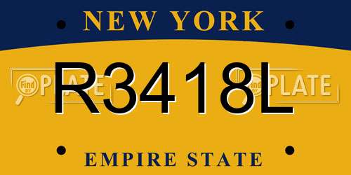 R3418L New York License Plate