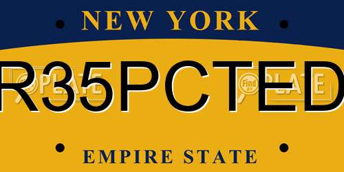 R35PCTED New York License Plate