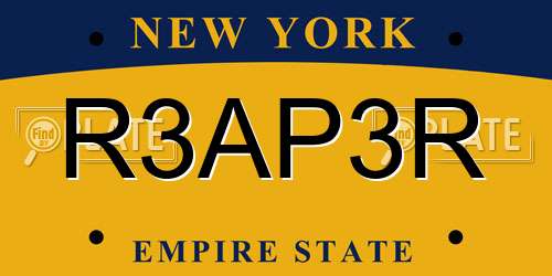 R3AP3R New York License Plate