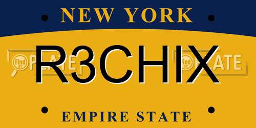 R3CHIX New York License Plate