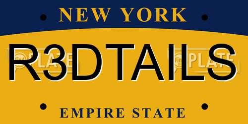R3DTAILS New York License Plate
