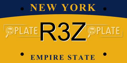 R3Z New York License Plate