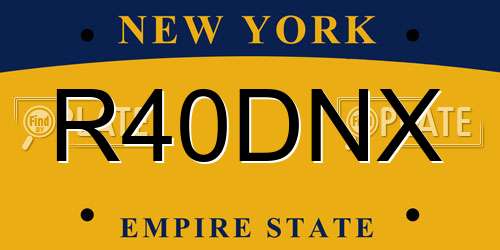 R40DNX New York License Plate