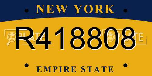 R418808 New York License Plate