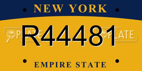 R44481 New York License Plate
