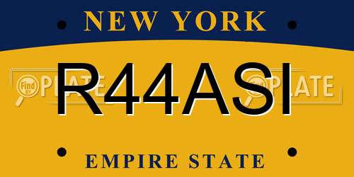 R44ASI New York License Plate