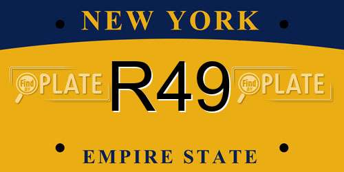 R49 New York License Plate