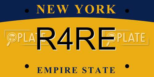 R4RE New York License Plate