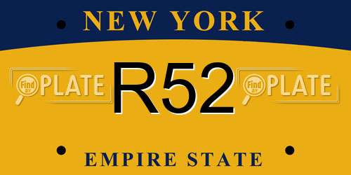 R52 New York License Plate
