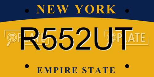 R552UT New York License Plate