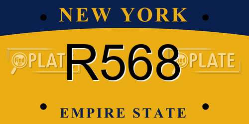 R568 New York License Plate