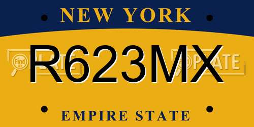 R623MX New York License Plate