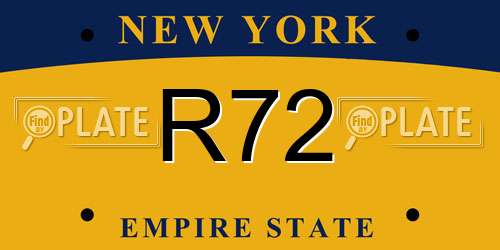 R72 New York License Plate