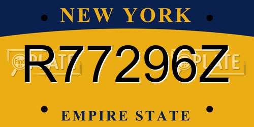 R77296Z New York License Plate