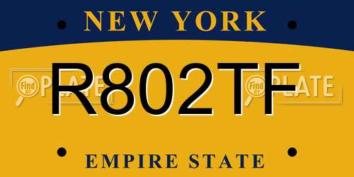 R802TF New York License Plate