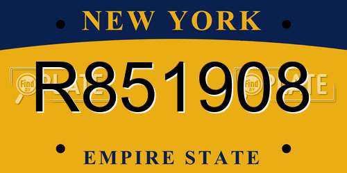 R851908 New York License Plate