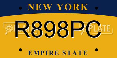 R898PC New York License Plate
