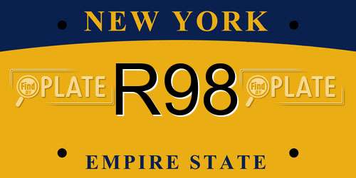 R98 New York License Plate