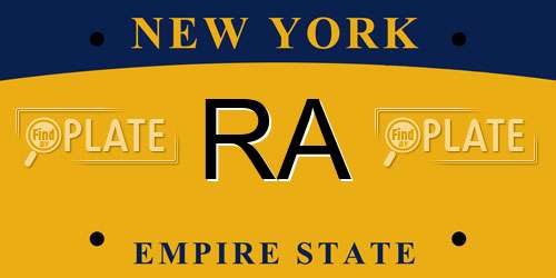 RA New York License Plate