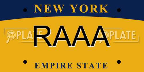 RAAA New York License Plate