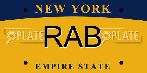 RAB New York License Plate