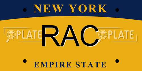 RAC New York License Plate