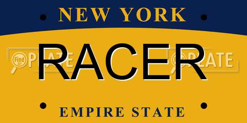 RACER New York License Plate