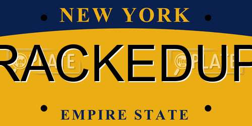 RACKEDUP New York License Plate