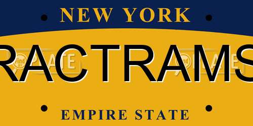RACTRAMS New York License Plate
