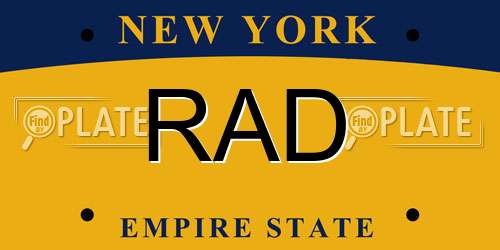 RAD New York License Plate