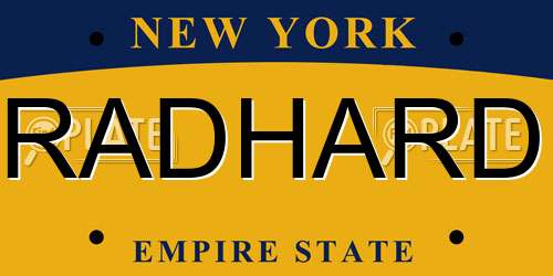 RADHARD New York License Plate