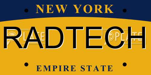 RADTECH New York License Plate