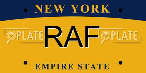 RAF New York License Plate