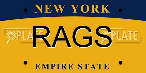 RAGS New York License Plate