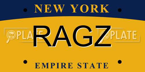 RAGZ New York License Plate