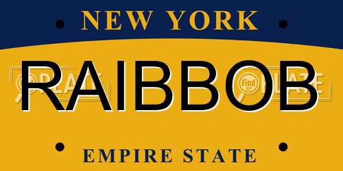 RAIBBOB New York License Plate