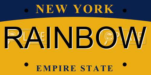 RAINBOW New York License Plate