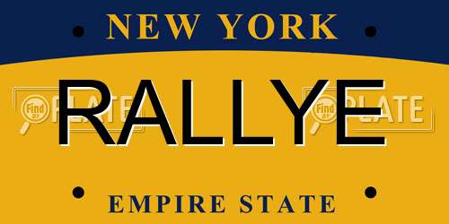 RALLYE New York License Plate